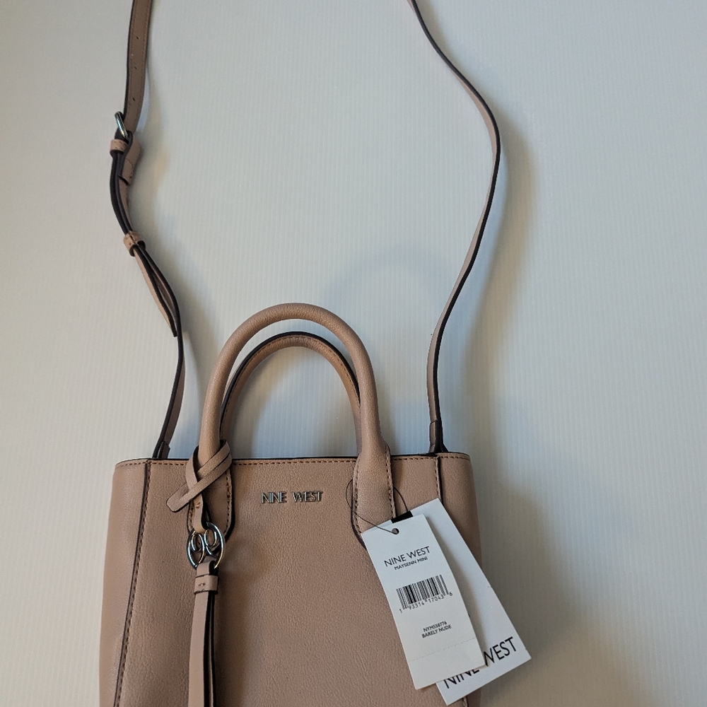 Nine West Maysenn Mini Nude Crossbody satchel